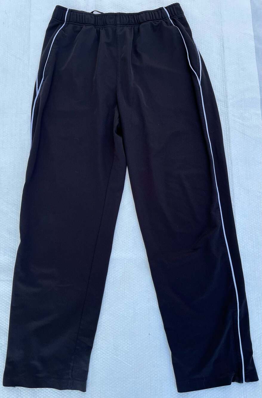 Fila Sport Black Track Pants with White Piping and Ankle Zips